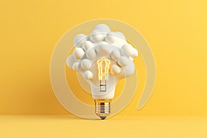 creative light bulb and speech bubbles