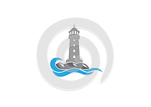 Creative Lighthouse Logo Vector Design Illustration