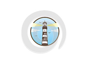 Creative Lighthouse Logo Vector Design Illustration