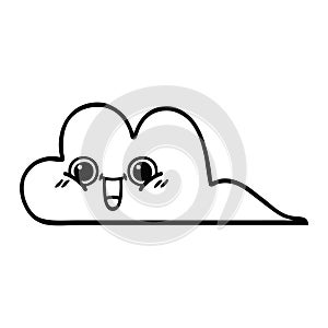 A creative line drawing cartoon snow cloud