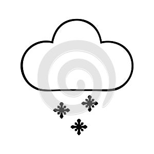 A creative line drawing cartoon snow cloud