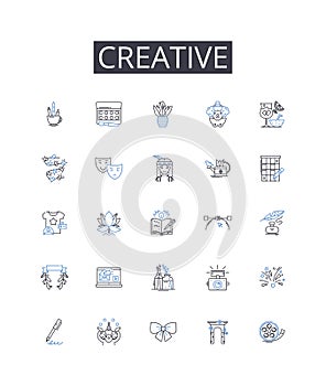 Creative line icons collection. Experts, Specialists, Skilled, Qualified, Experienced, Competent, Trained vector and photo