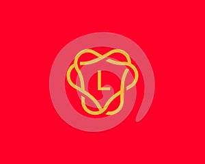 Creative linear monogram letter L logotype. Universal vector alphabet frame crest icon logo symbol.