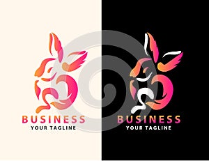 Creative Lineart Outline Rabbit Icon Logo Design | Creative Rabbit Logo Design