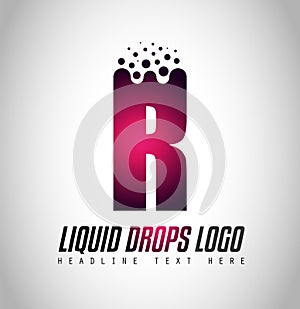 Creative Liquid Drops Letter Logo design for brand identity, com