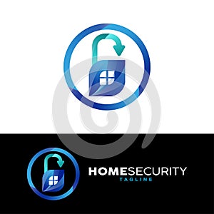 Creative Lock Concept Logo Design for home security