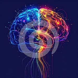 Creative and Logical Brain Hemispheres Glowing