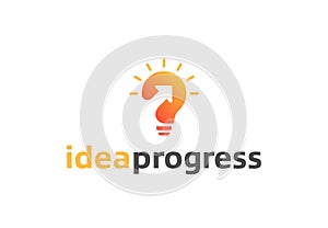 Arrow and light bulb silhouette combination