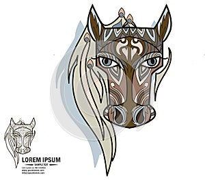 Creative logo and brandbook elements with horse