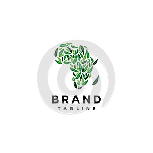Creative Logo Concept Arranges Leaves Into the African Continent
