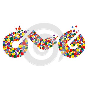 Creative logo CRE from colored bubbles. Bubbles design.