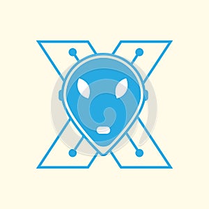 Creative X Logo Design with Alon Face
