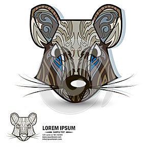 Creative logo and design elements with rat.