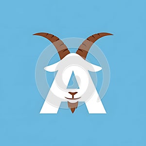 Goat Letter A Logo Concept
