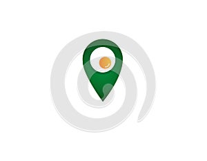 Creative logo icon geotag with egg for farm