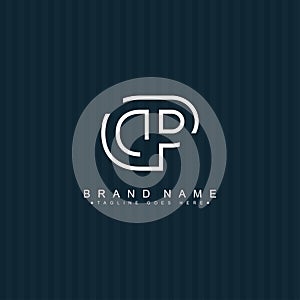 Creative Logo for Initials DP in Monogram Style - Vector Template for Initial Letter D and P