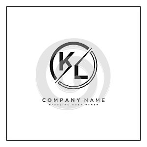 Creative Logo for Initials KL in Monogram Style - Vector Template for Initial Letter K and L