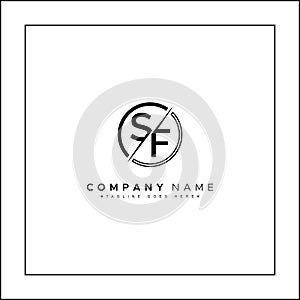 Creative Logo for Initials SF in Monogram Style - Vector Template for Initial Letter S and F