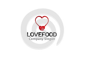 Love Food Logo Symbol Fork Spoon Design Illustration