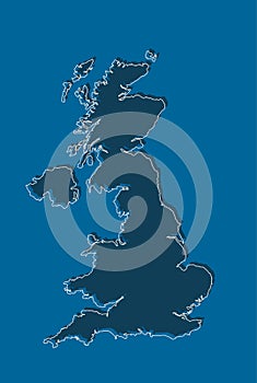 Creative map country United Kingdom, UK, Britain