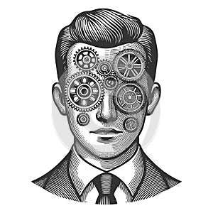 Creative Mechanized Mind vector illustration