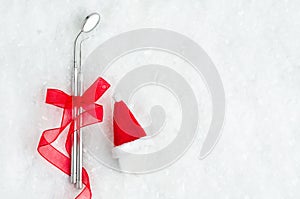 Creative medical christmas stomatology winter background