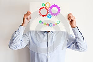 Creative mind concept spinning gears or wheels