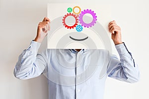 Creative mind concept spinning gears or wheels