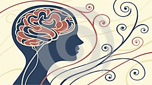 Creative Mind Head with Flowing Thoughts Vector, vector design Generative AI