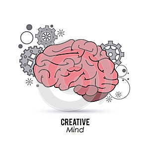 Creative mind and idea icon design, vector illustration