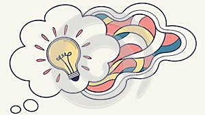 Creative Mind: Ideas Flowing in Abstract Thought, vector design Generative AI