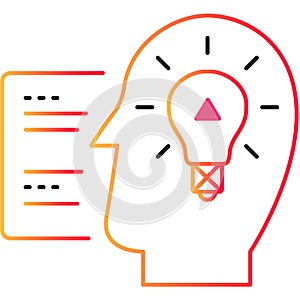 Creative mind outline icon flat vector head