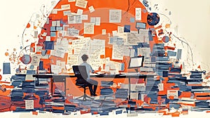 A creative mind at work, surrounded by inspiration and chaos