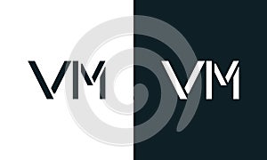 Creative minimal abstract letter VM logo