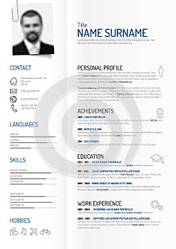 Creative minimalist cv / resume template photo