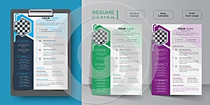 Creative and minimalist resume or cv template design with business jobs, cover letter