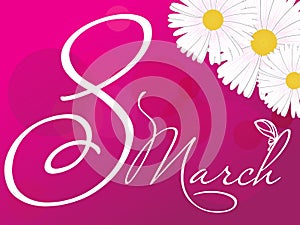 Creative minimalistic design for international women`s day on the 8th of march with number 8