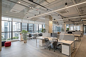 Creative modern co-working office open space