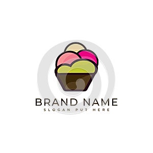 Creative and modern cupcake or bakery logo design template vector eps photo