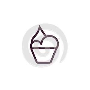 Creative and modern Cupcake icon or logo design template vector eps