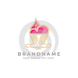 Creative and modern Custom Bakery logo design template vector eps photo