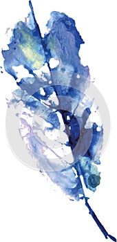 Creative modern eco tree leaf logo painted in watercolor