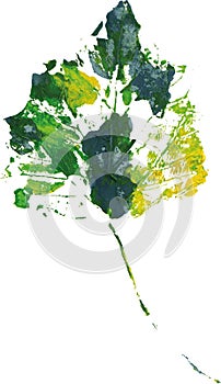 Creative modern eco tree leaf logo painted in watercolor
