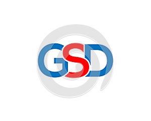 Creative Modern GSD Letters Logo Design Concept