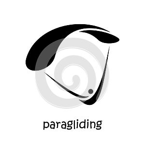 Creative modern hand drawn logo for paragliding sport photo