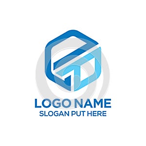 Creative and modern Hexagon EP Letter logo design template vector eps photo