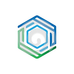 Creative and modern technology Hexagon logo design template vector eps photo