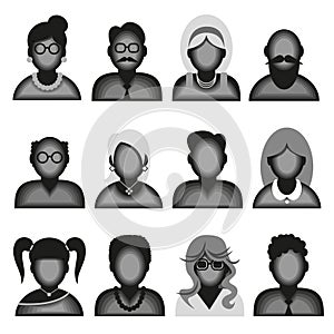 Creative modern icons avatars with people.