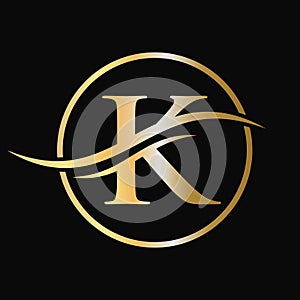 Creative Modern Luxury K Logo Vector Vector Template. Initial K Logo Monogram Alphabet