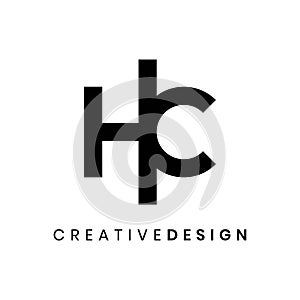 Creative modern luxury letter HC logo design vector illustration